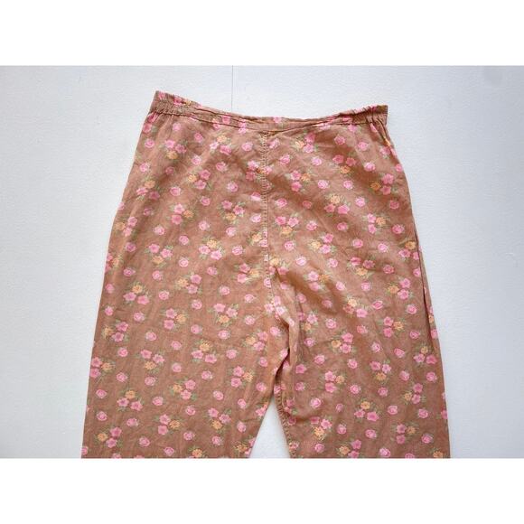 Vintage 50s 60s Rose High Rise Cropped Pants / 32" Waist / Lightweight / Retro - Picture 7 of 8